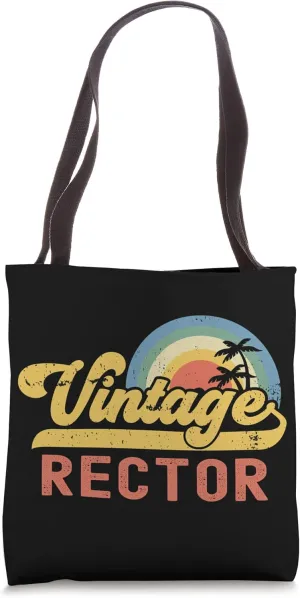 Rector Vintage Sunset Profession Retro Job Title Tote Bag