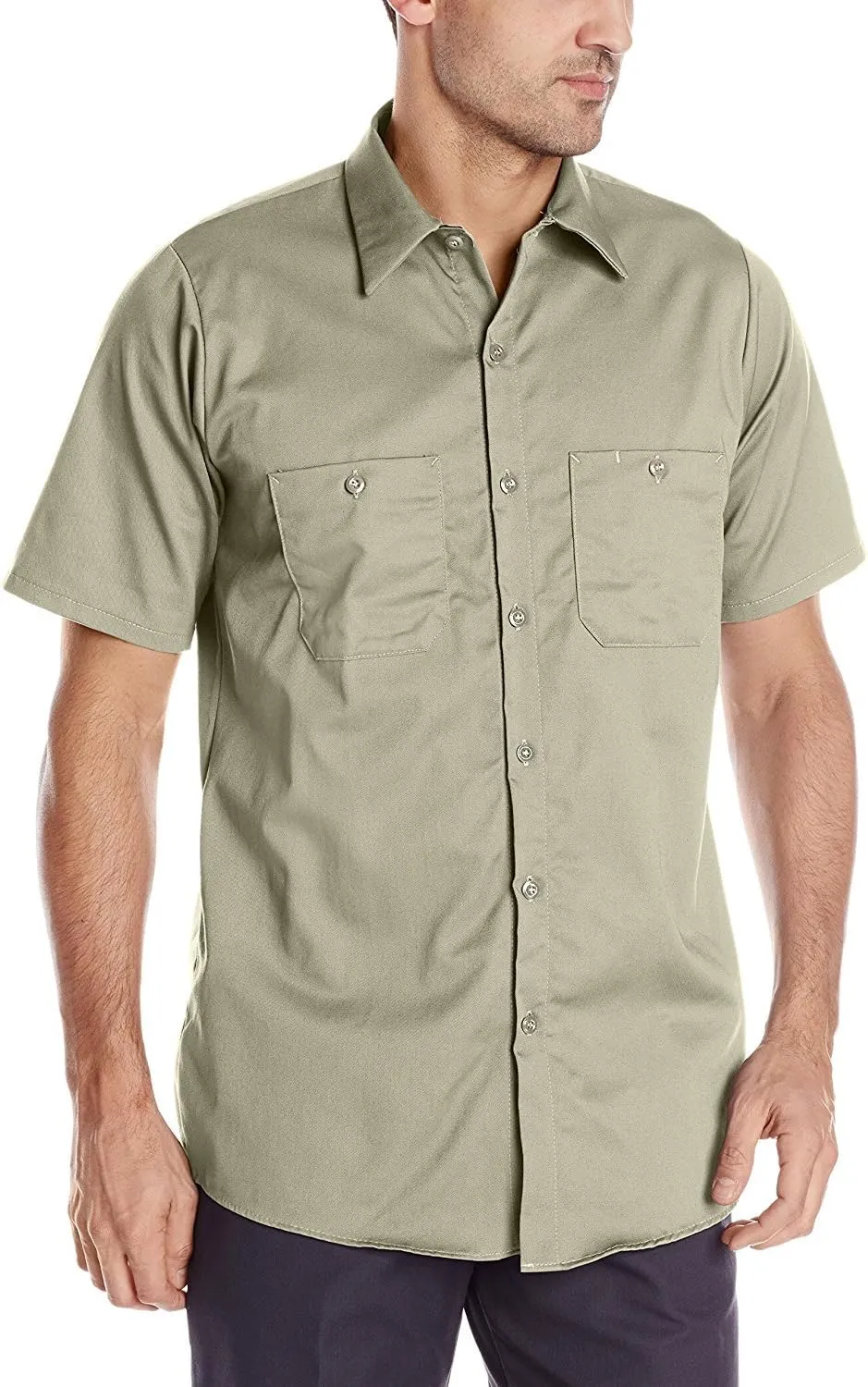 Red Kap Men's Short Sleeve Wrinkle-Resistant Cotton Work Shirt