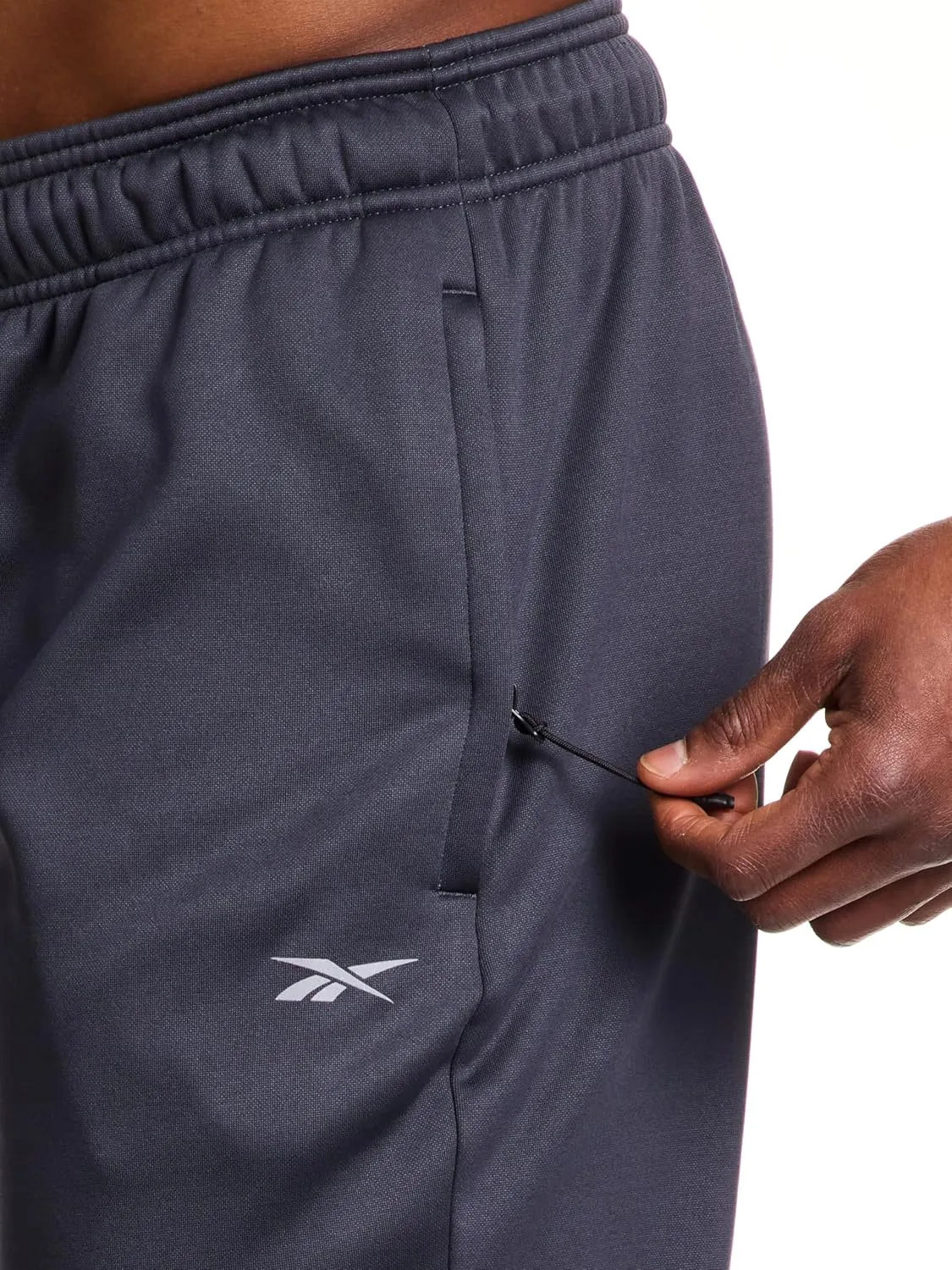 Reebok Men's Fleece Tech Sweatpant, Zippered Pockets, Athletic Joggers