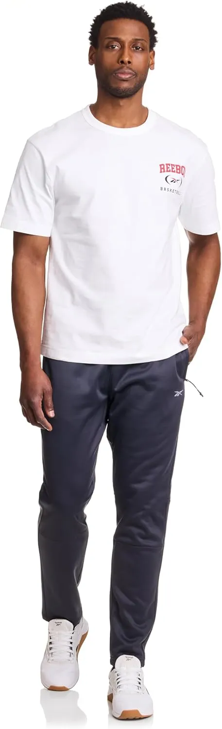 Reebok Men's Fleece Tech Sweatpant, Zippered Pockets, Athletic Joggers