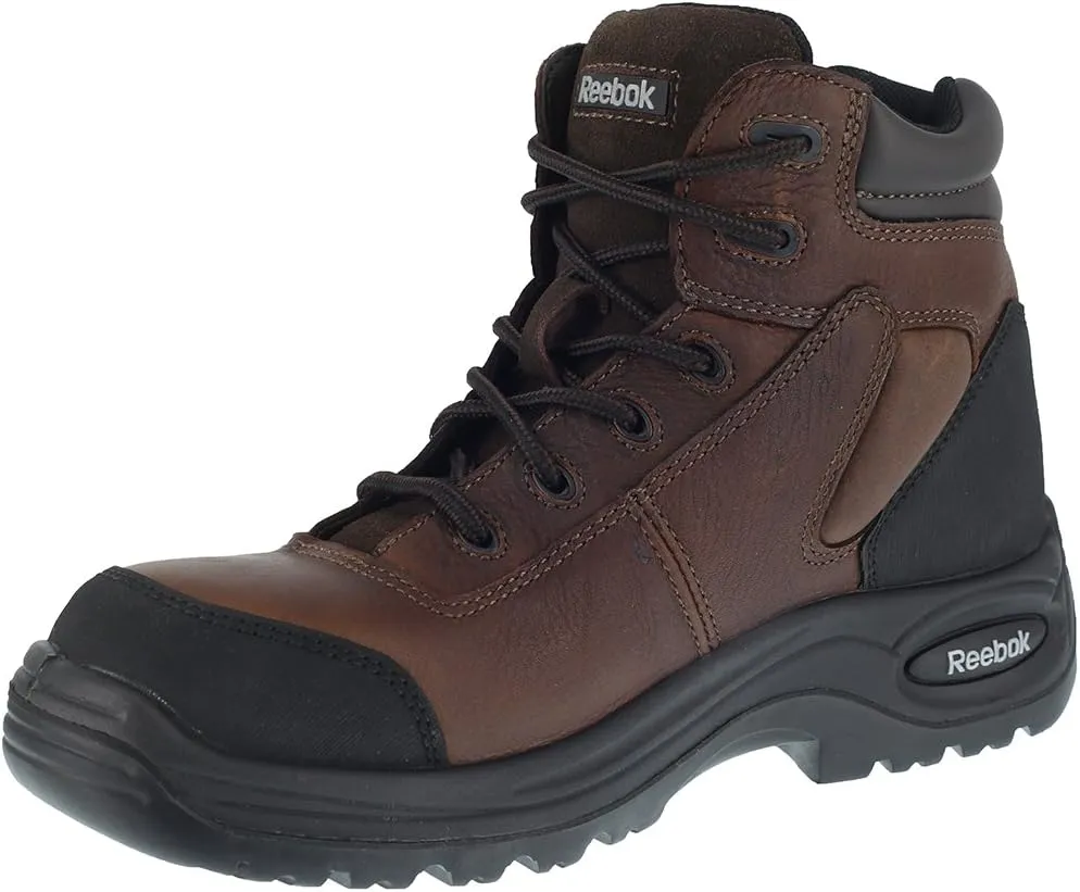 Reebok Work Men's 6” Sport Composite Toe Boot Dark Safety, Trainex RB7755 Work Shoe, Brown