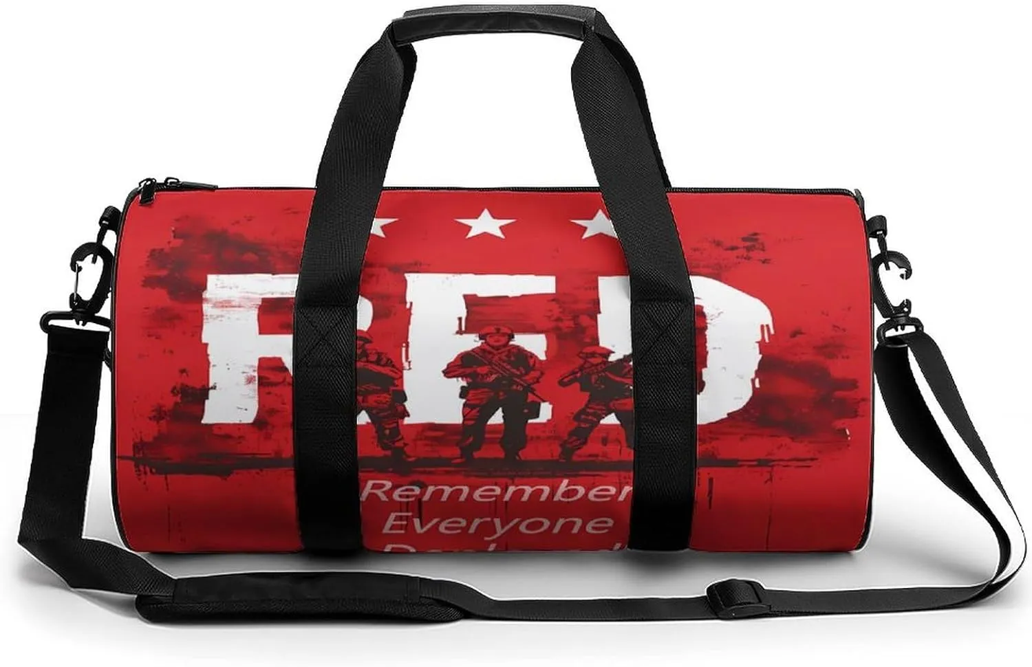 Remember Everyone Deployed RED Gym Bag for Men Women Duffle Bags Travel Tote