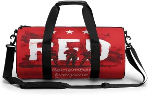 Remember Everyone Deployed RED Gym Bag for Men Women Duffle Bags Travel Tote