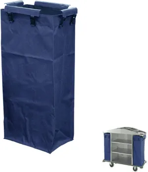 Replacement Janitorial Cart Bag, High Capacity Waterproof Thickened Housekeeping Commercial Janitorial Cleaning Cart Bag with 8 Strong Buckle - 15 x 11 x 33 inches (26 Gallon)