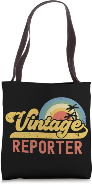 Reporter Vintage Sunset Profession Retro Job Title Tote Bag