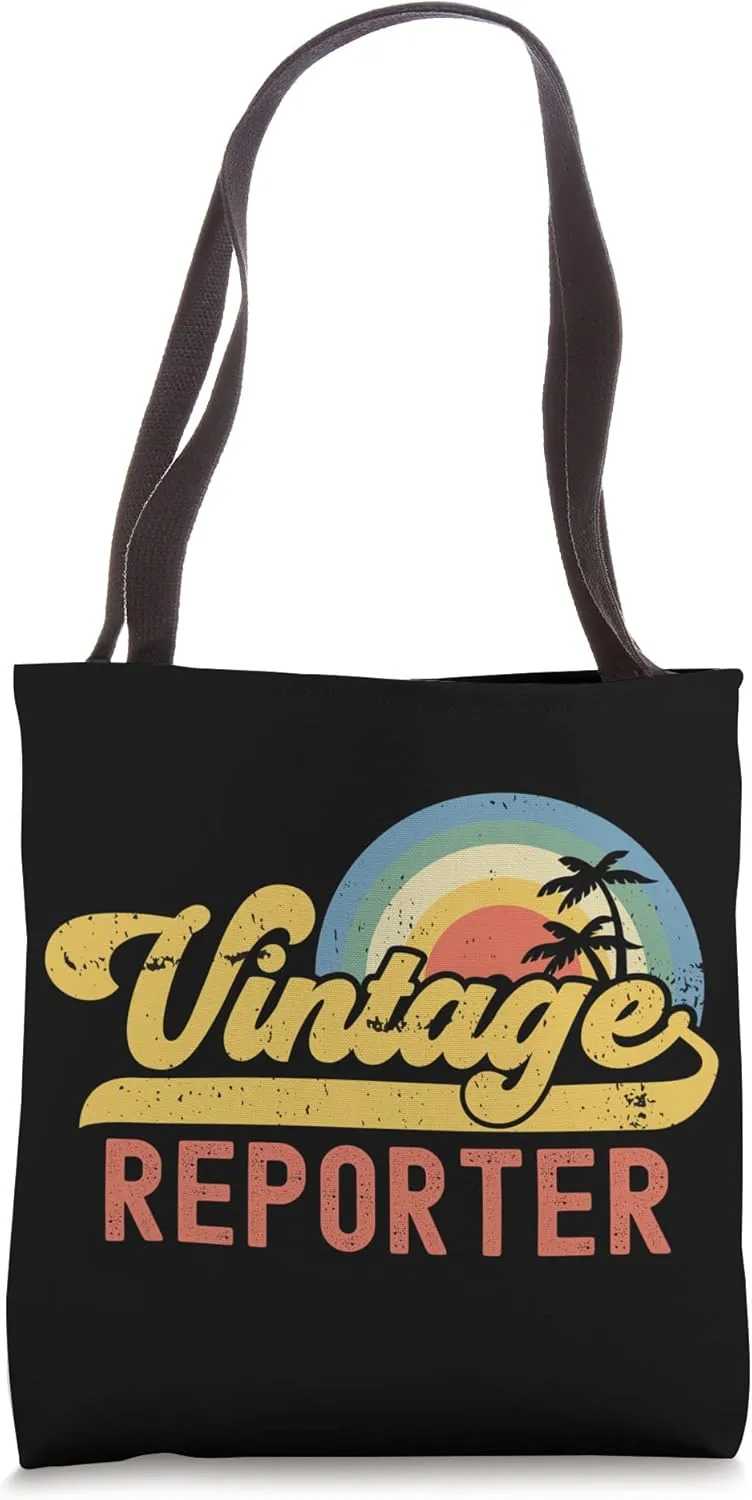 Reporter Vintage Sunset Profession Retro Job Title Tote Bag