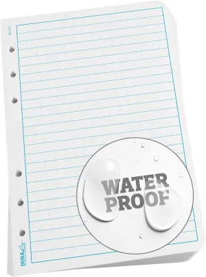 Rite In The Rain Waterproof (DURARITE) Loose Leaf Paper, 4.625" x 7", White, Universal Pattern, 100 Sheet Pack (No. 672)