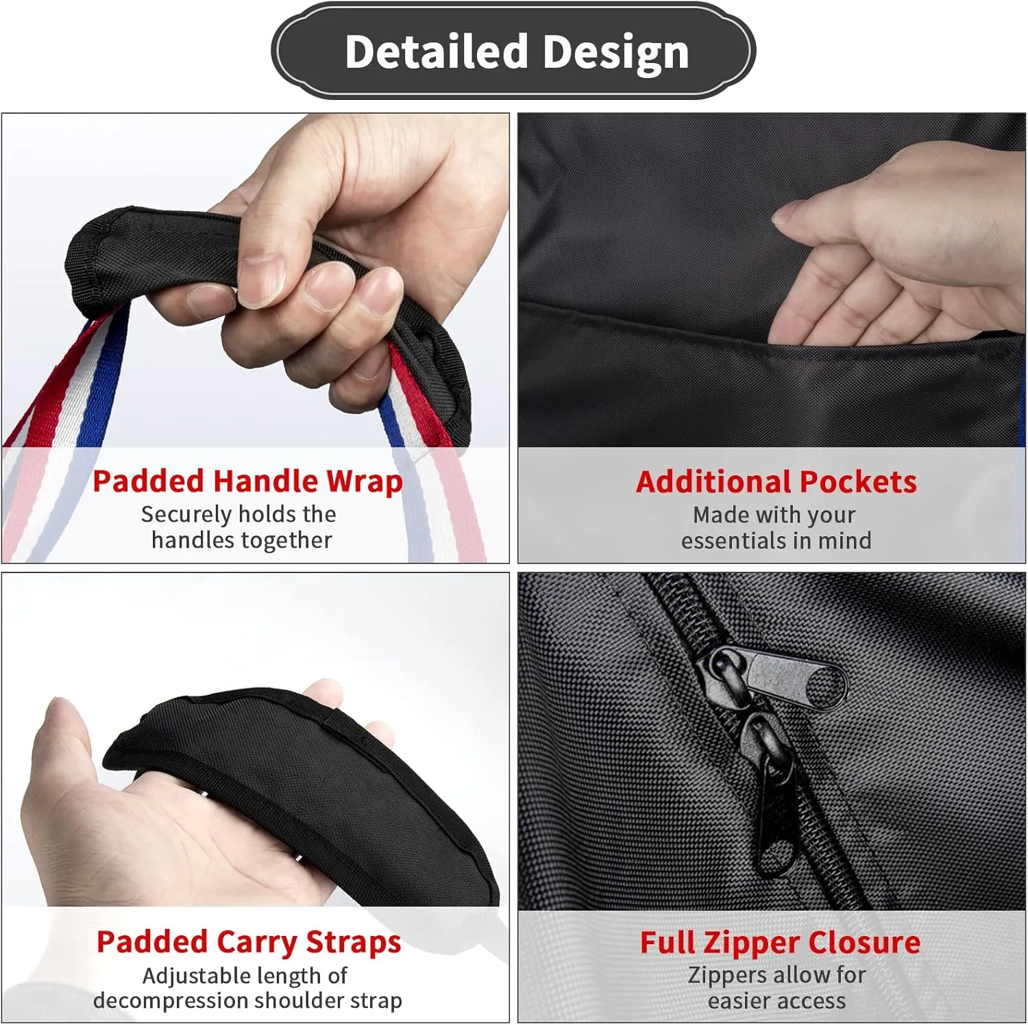 Rollator Travel Bag - Waterproof Wheelchair Bag for Folding Walker, Compact Wheelchair Transport Chair Portable Carry Case Cover for Car & Airplane TSA Traveling (39" Lx16 Wx32 H)