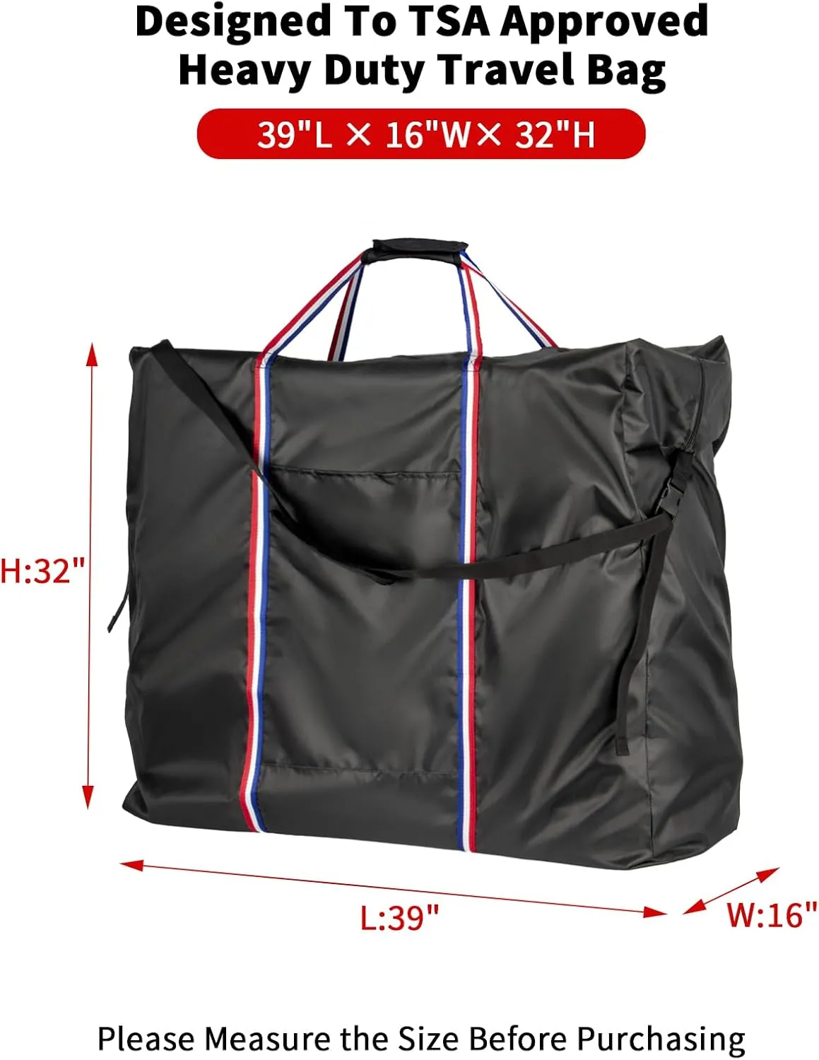 Rollator Travel Bag - Waterproof Wheelchair Bag for Folding Walker, Compact Wheelchair Transport Chair Portable Carry Case Cover for Car & Airplane TSA Traveling (39" Lx16 Wx32 H)