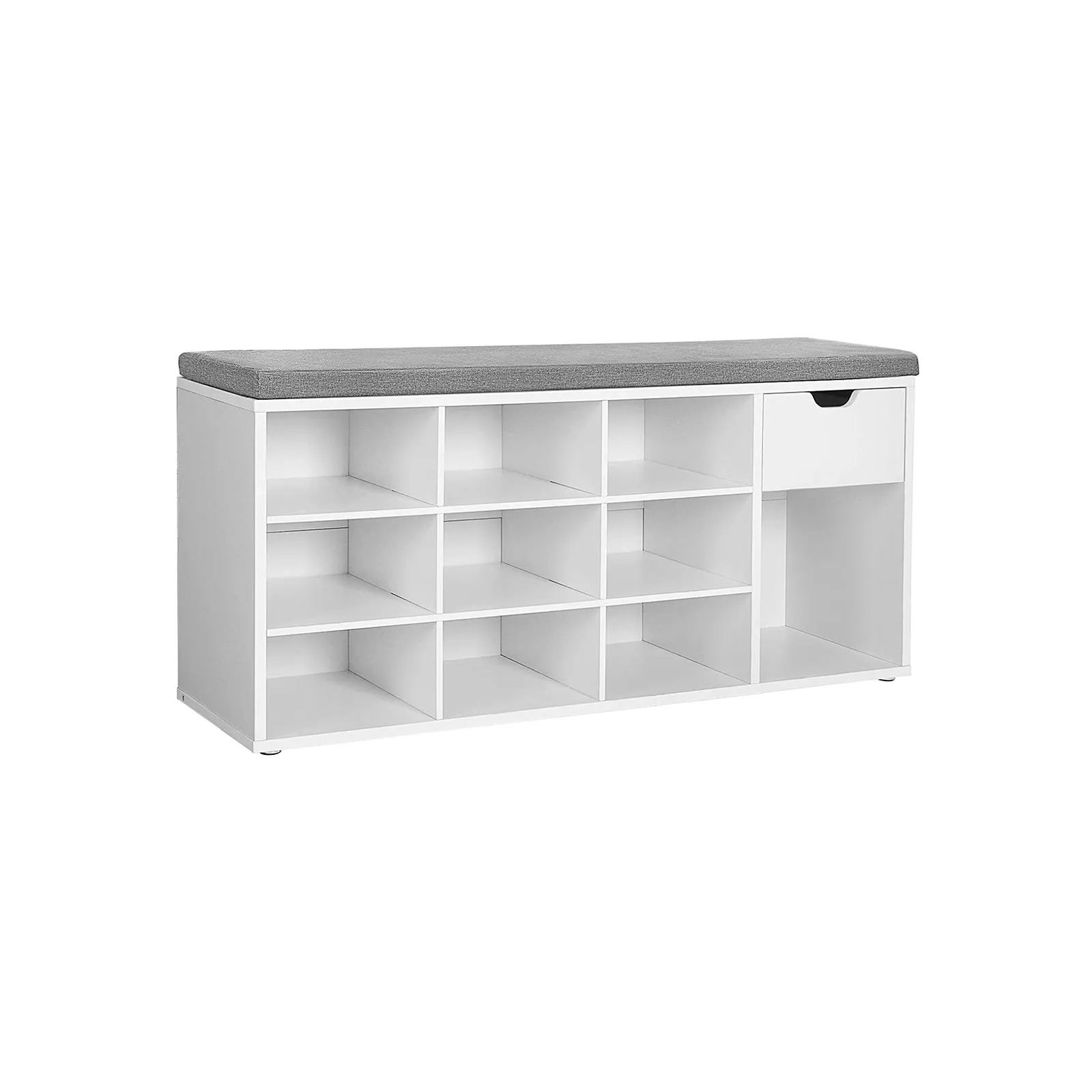 Rootz Shoe Bench - Padded Bench - Shoe Organizer - E1 Class Wood - Compact Design - Neat Storage Solution - 104cm x 30cm x 48cm