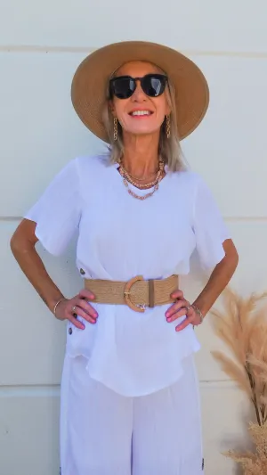 Rosa S/S Linen Top