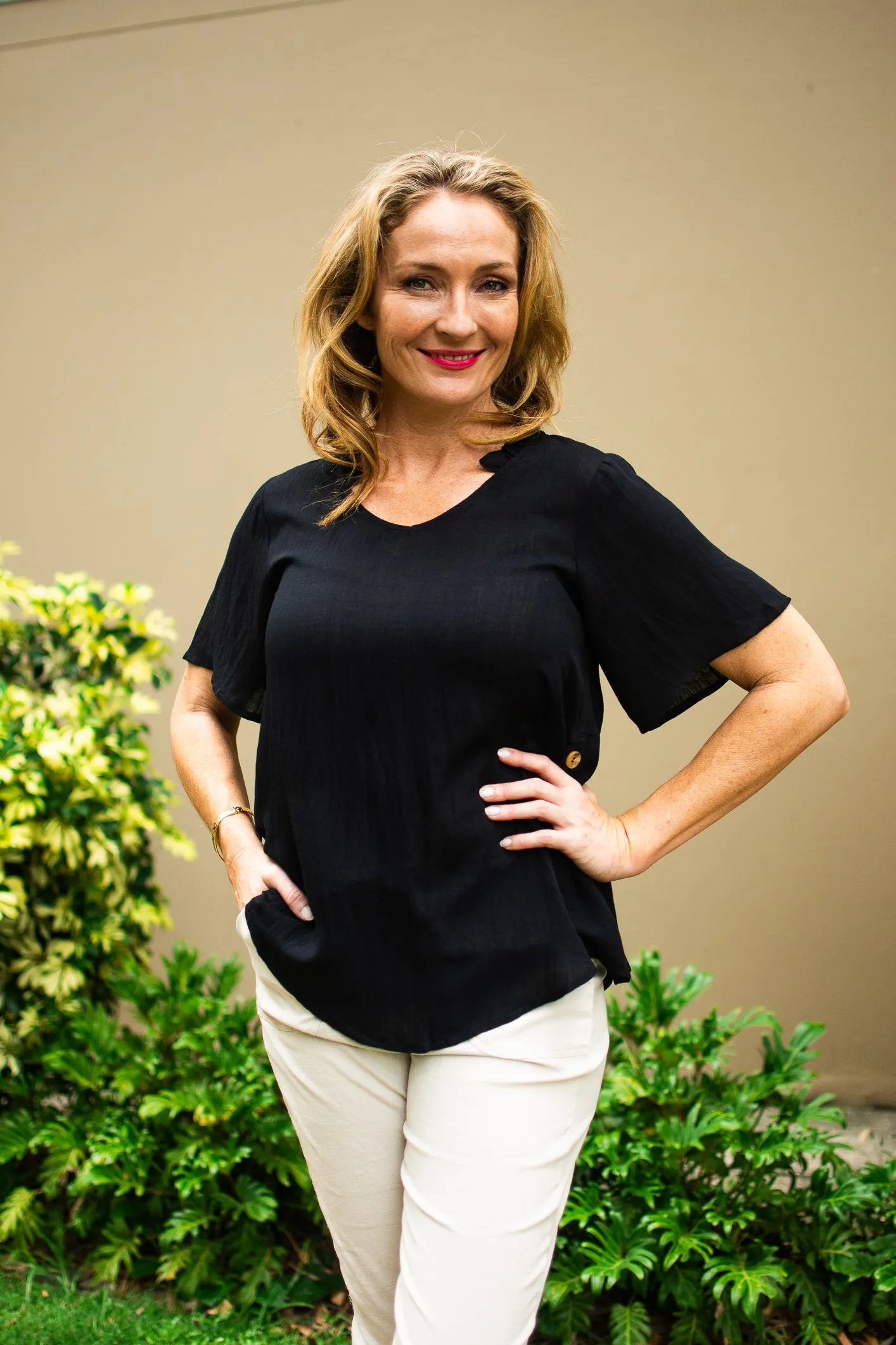 Rosa S/S Linen Top