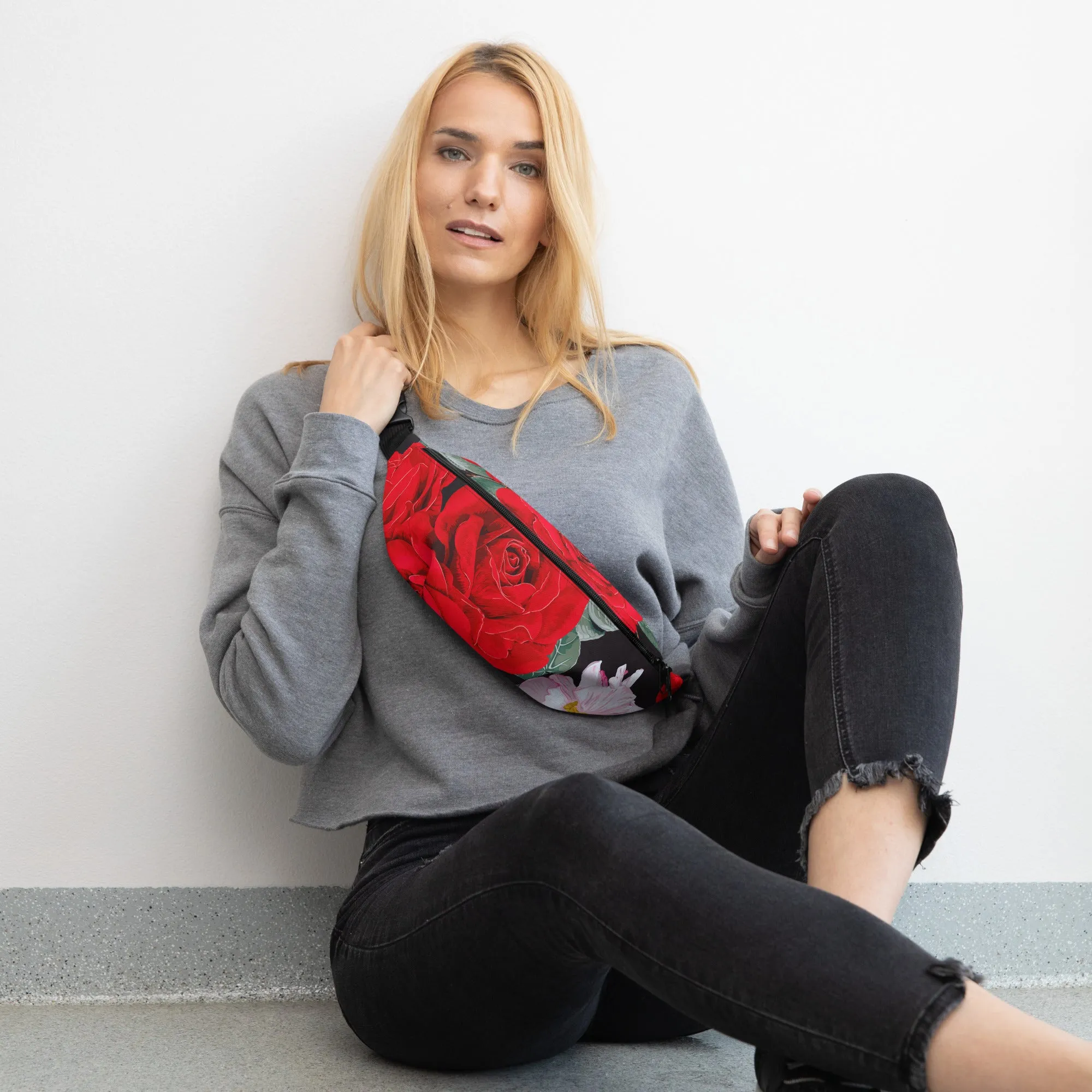 Rose Adorned Fanny Pack