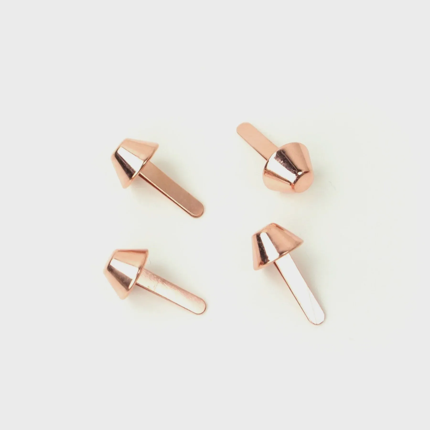 Rose Gold Bucket Shaped Purse Feet - 1/2 Inch