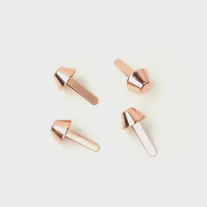Rose Gold Bucket Shaped Purse Feet - 1/2 Inch
