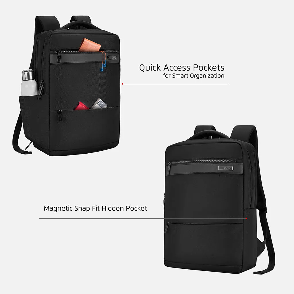 Safari Select Smart 15L Black Formal Backpack with Laptop Sleeve