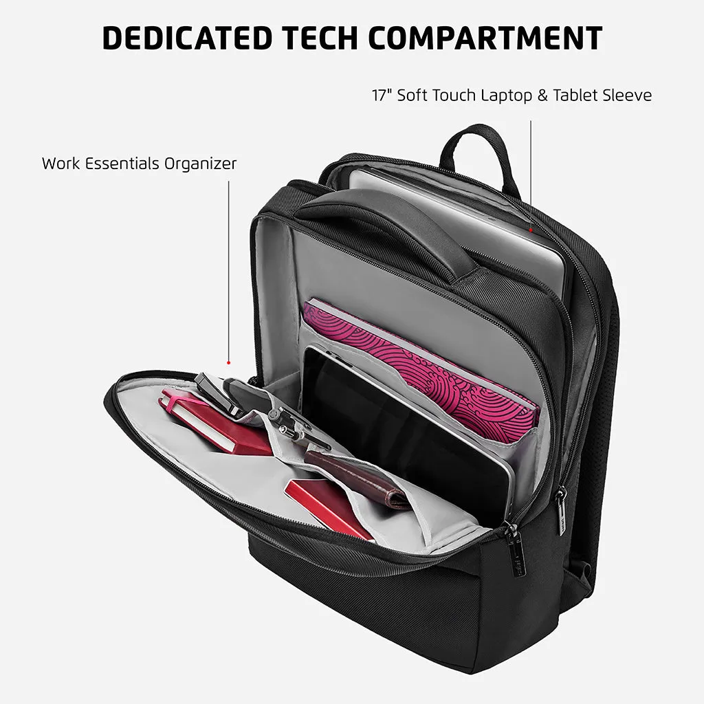 Safari Select Smart 15L Black Formal Backpack with Laptop Sleeve
