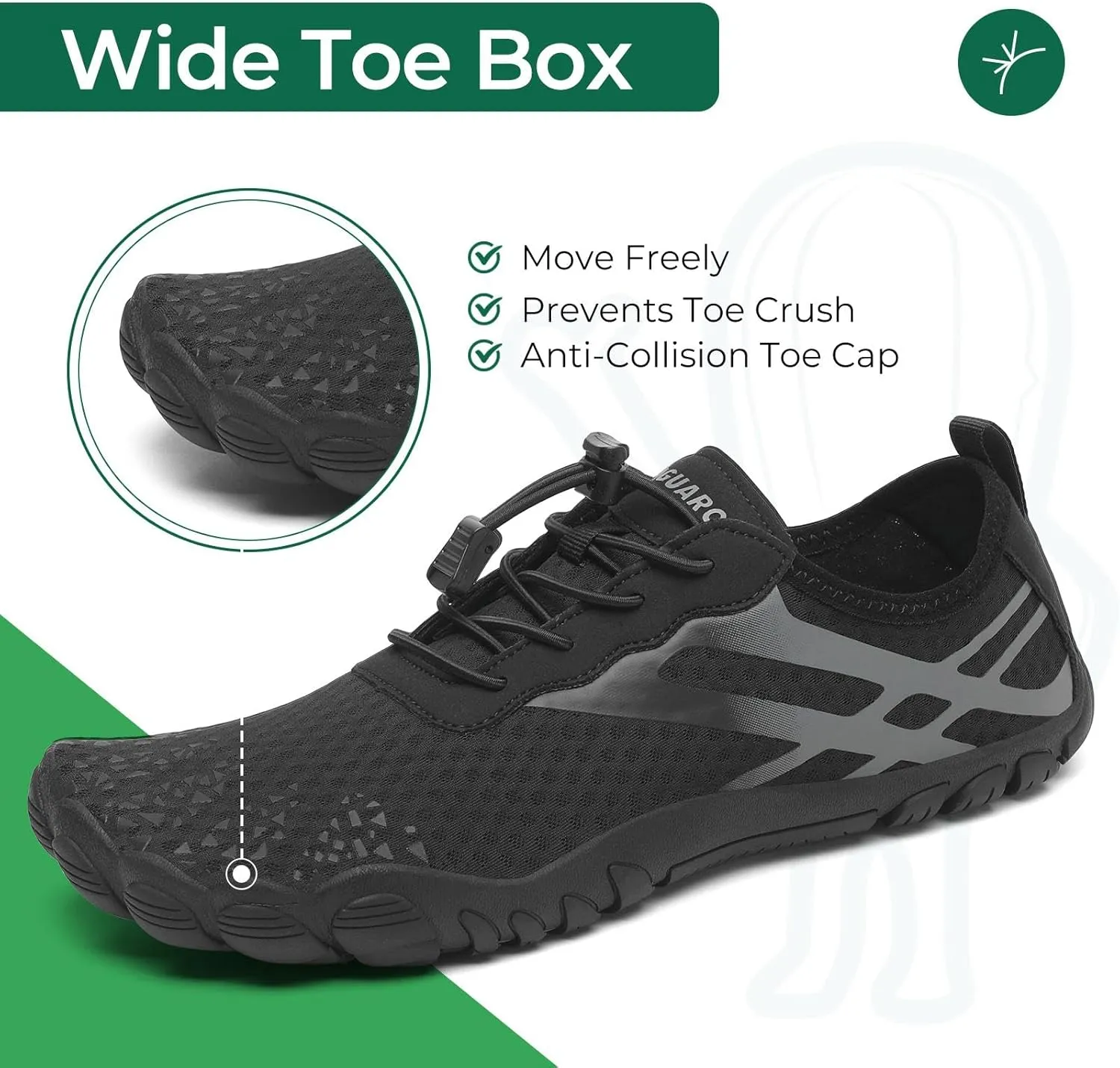 SAGUARO Quick-Dry Water Shoes for Women – Wide Toe Box Barefoot Shoes, Lightweight Breathable for Beach, Swimming and Outdoor Activities Size 6-11.5