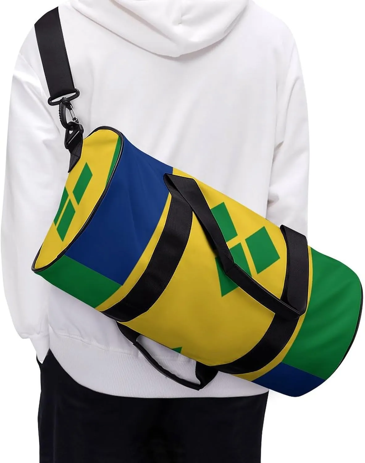 Saint Vincent Grenadines Flag Waterproof Gym Bag with Dry Wet Separation for Men Women Sports Travel Weekender