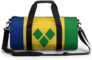Saint Vincent Grenadines Flag Waterproof Gym Bag with Dry Wet Separation for Men Women Sports Travel Weekender