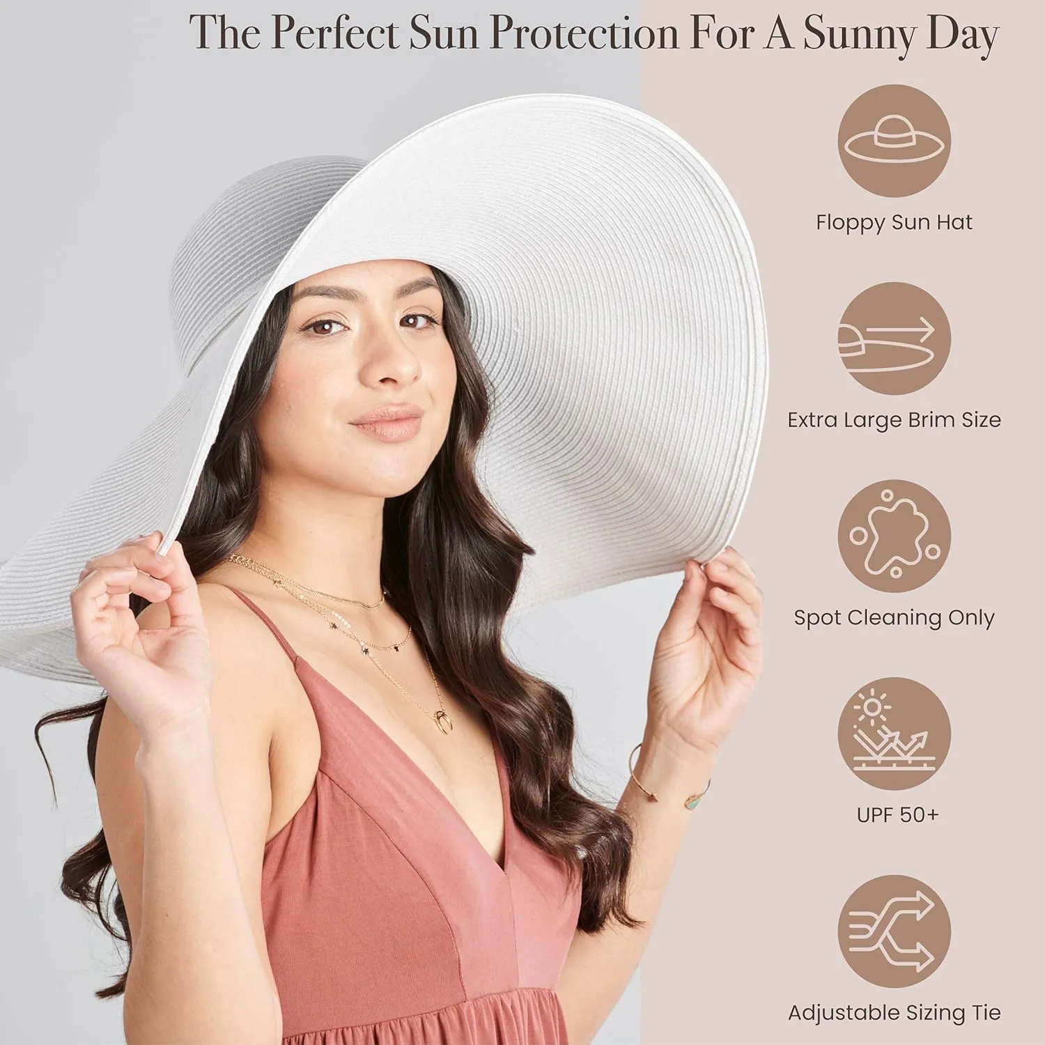 San Diego Hat Company Women's Ultrabraid X-Large Brim Hat, Adjustable Sun Hat with UPF 50 