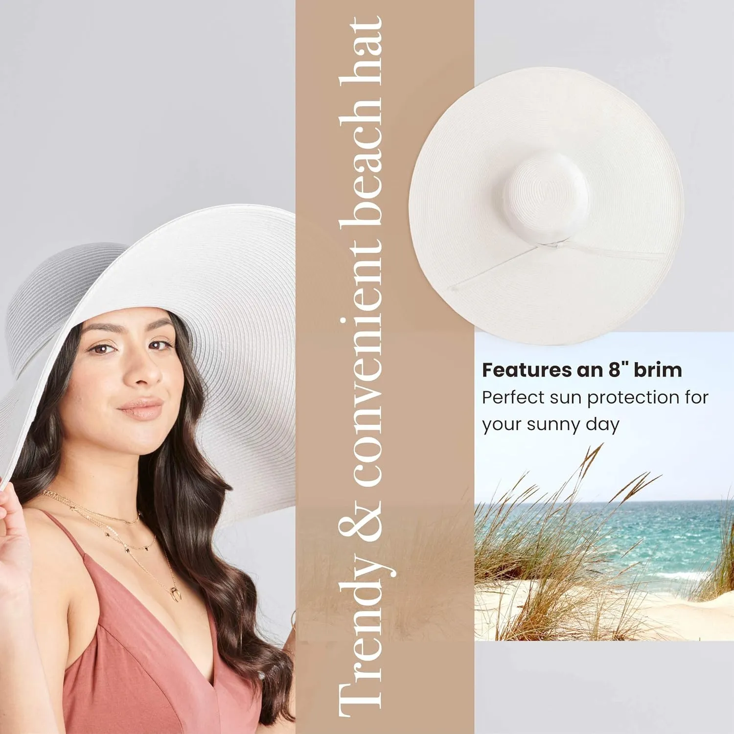 San Diego Hat Company Women's Ultrabraid X-Large Brim Hat, Adjustable Sun Hat with UPF 50 