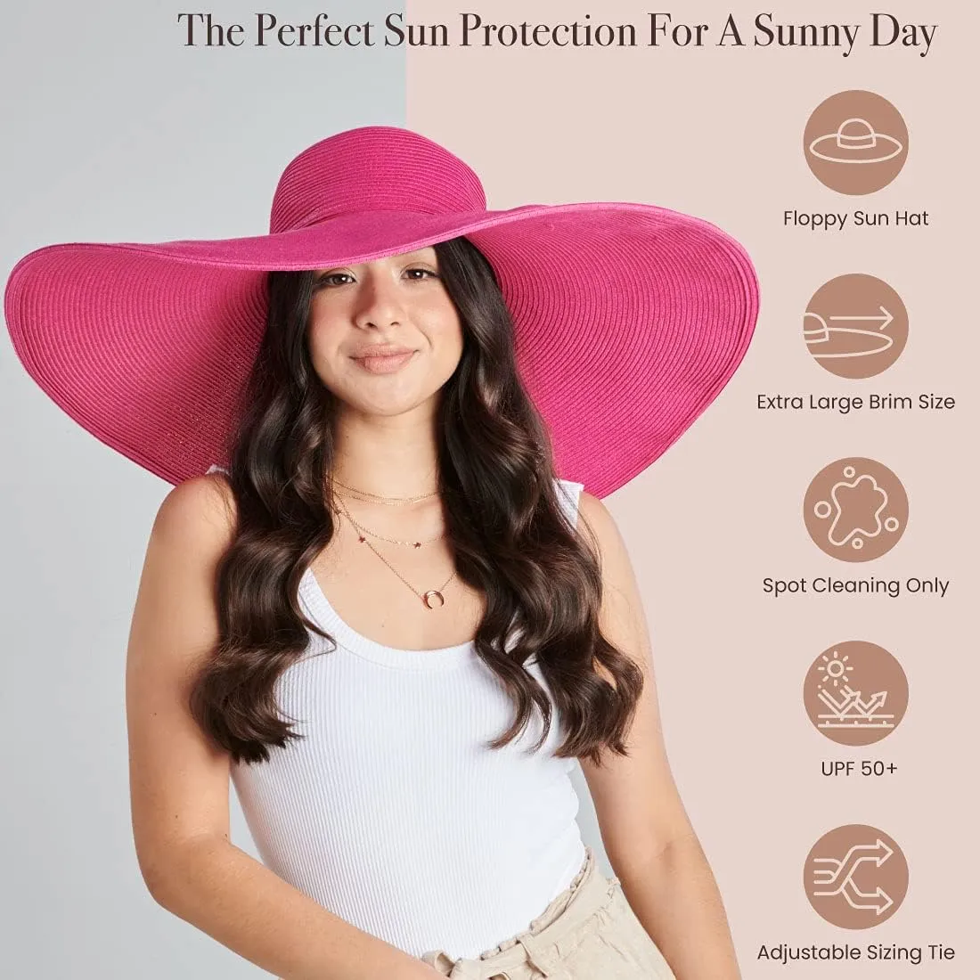 San Diego Hat Company Women's Ultrabraid X-Large Brim Hat, Adjustable Sun Hat with UPF 50 