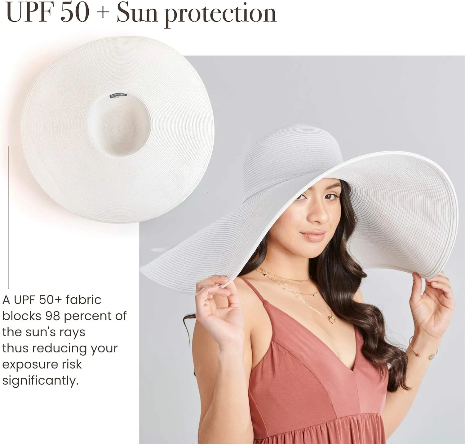 San Diego Hat Company Women's Ultrabraid X-Large Brim Hat, Adjustable Sun Hat with UPF 50 