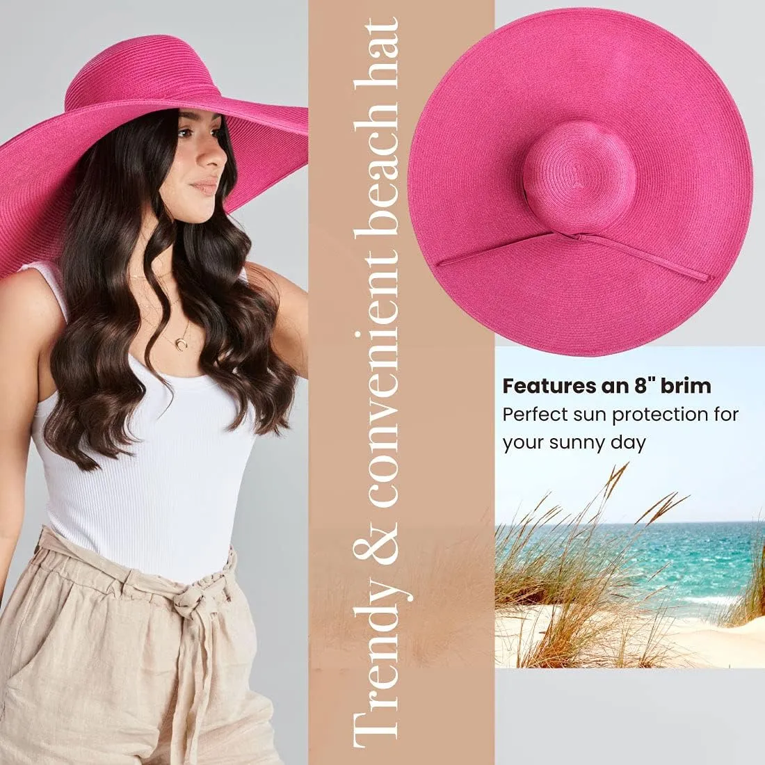 San Diego Hat Company Women's Ultrabraid X-Large Brim Hat, Adjustable Sun Hat with UPF 50 