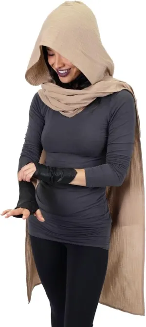 Sand Dune Cape Cloak Desert Wasteland Chani Costume Cosplay Burning Man Festival Shawl Wrap Scarf Post Apocalytic