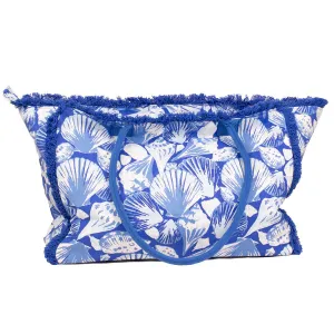 Sanibel Fringe Tote   Sapphire/Palace/Sky   24x12