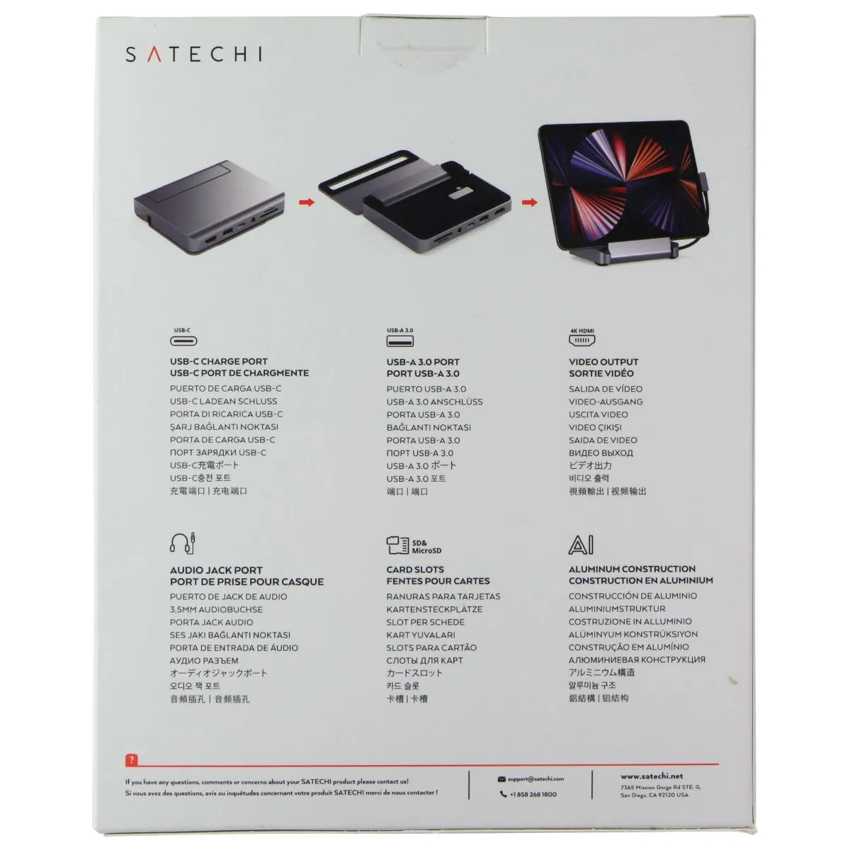 Satechi Aluminum Stand & Hub for iPad Pro 12.9 M4 / MacBook 16 2024 & More