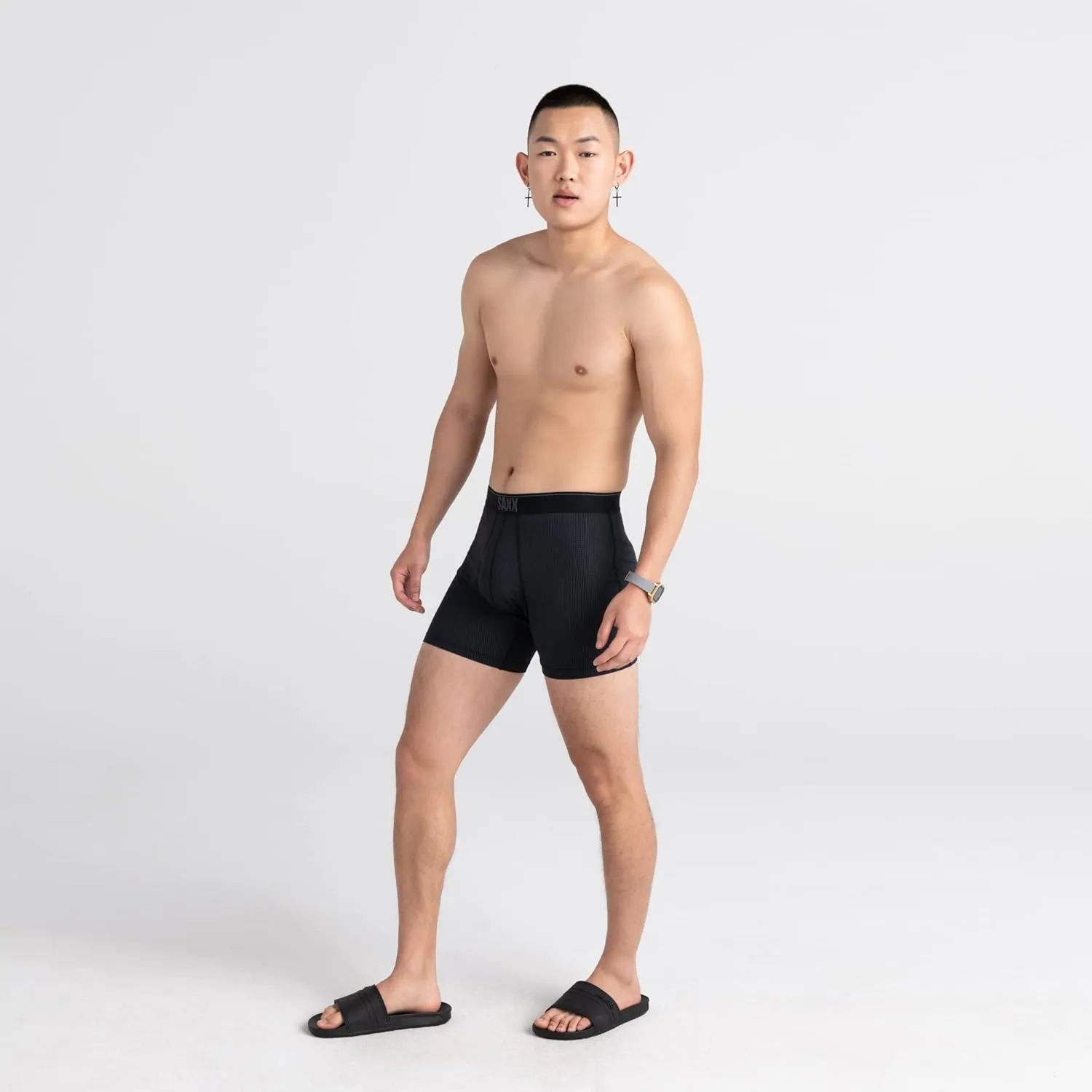 SAXX Underwear Co. Men's Underwear with Pouch Quest Quick Dry Mesh Boxer Brief Fly