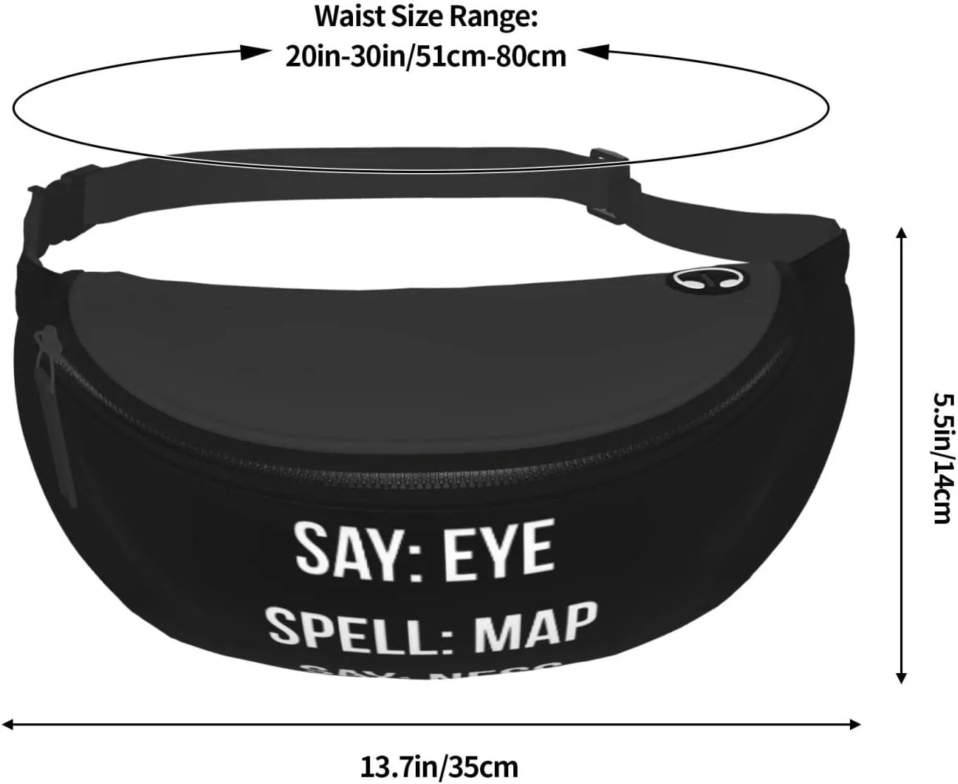 Say Eye Spell Map Say Ness Adjustable Leisure Waistpack Outdoor Sports Running Waistpack Travel Phone Bag