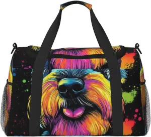 Schnauzer Watercolor Travel Duffel Bag Tote Bag Sports Gym Bag For Women And Men
