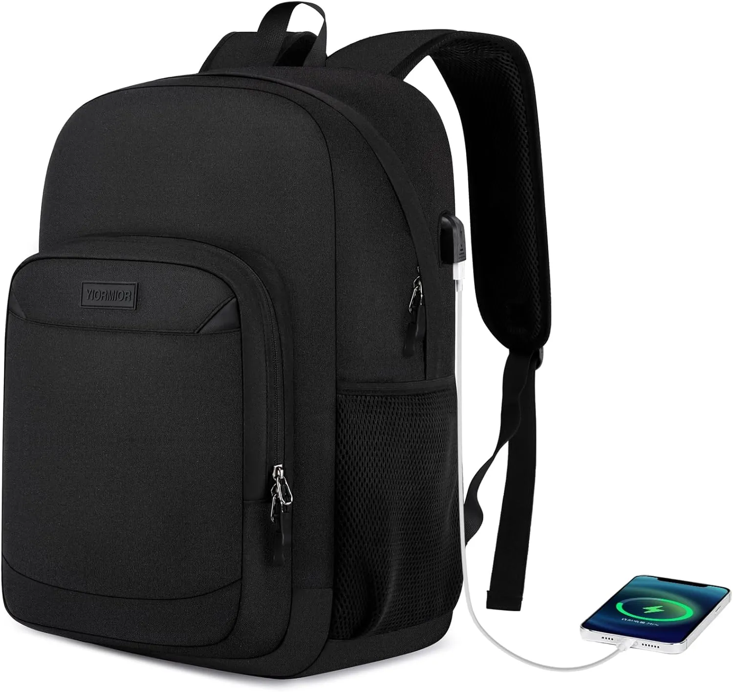School Backpack for Teens Boy, Bookbag for Men Women with 17.3 inch Laptop Sleeve Computer College Black Over 3 Years Old