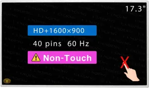 Screen Replacement for ASUS K72F-A2B 17.3" HD  1600x900 40 pin LCD Non-Touch Screen Display Panel