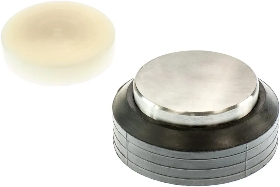 SE 2-in-1 Jewelry Bench Block Set - Steel & Nylon Blocks with Sound-Dampening Rubber Base -JT332RB