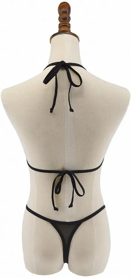 See Through Micro Bikini Set Brazilian Sheer Sex Swimwear Beachwear Swimsuit