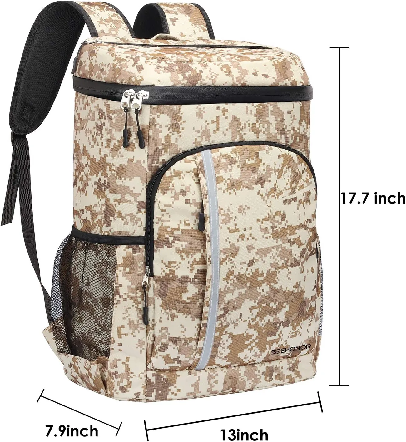 SEEHONOR Insulated Cooler Backpack Leakproof Soft Cooler Bag Lightweight Backpack with Cooler for Lunch Picnic Hiking Camping Beach Park Day Trips 45 Cans