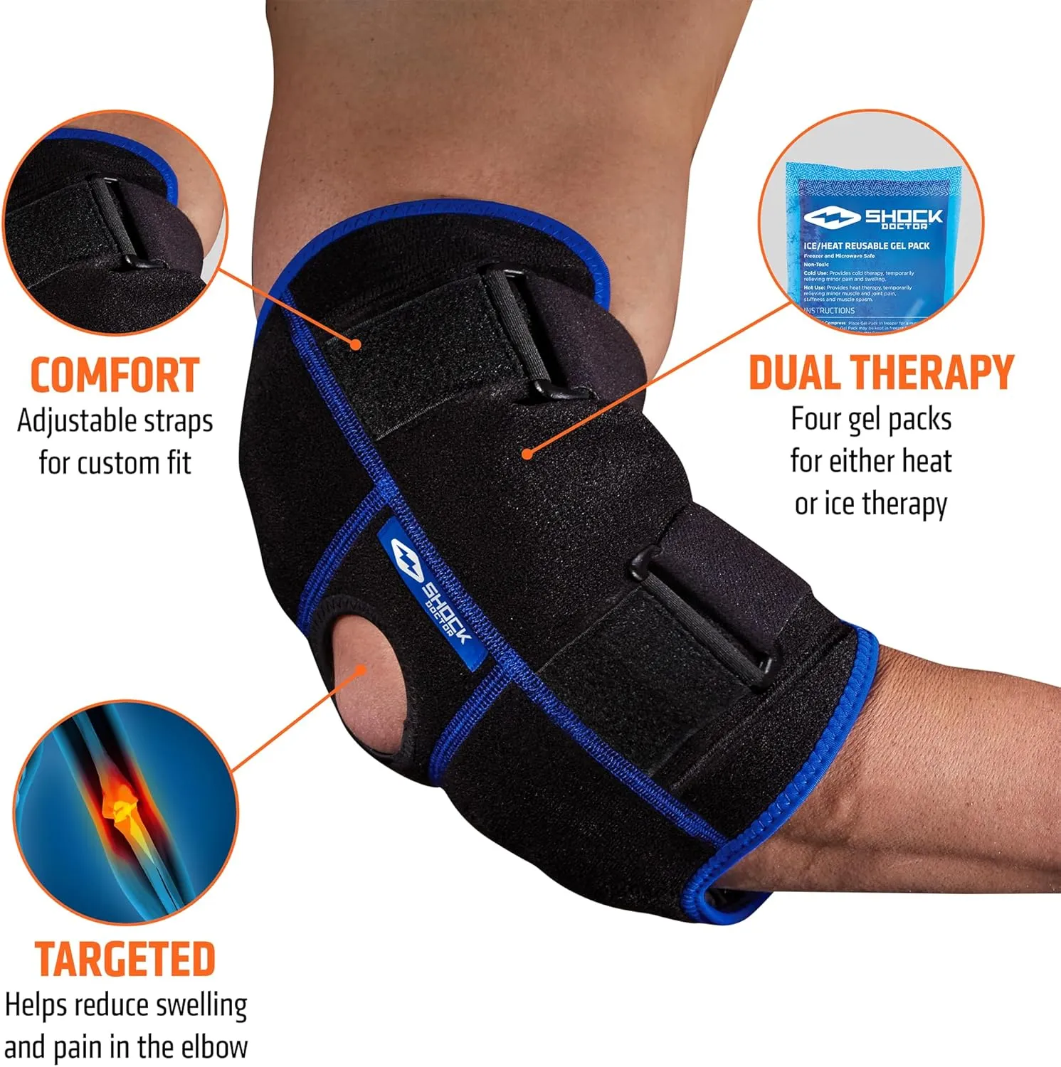 Shock Doctor Ice Recovery Elbow Compression Wrap