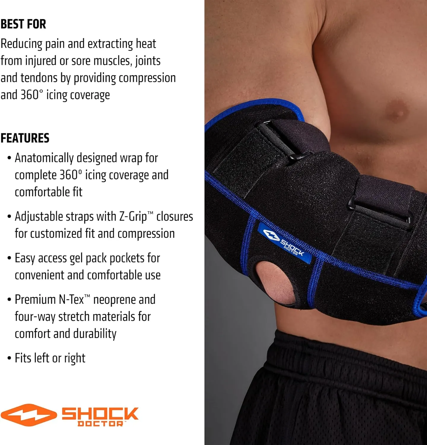 Shock Doctor Ice Recovery Elbow Compression Wrap