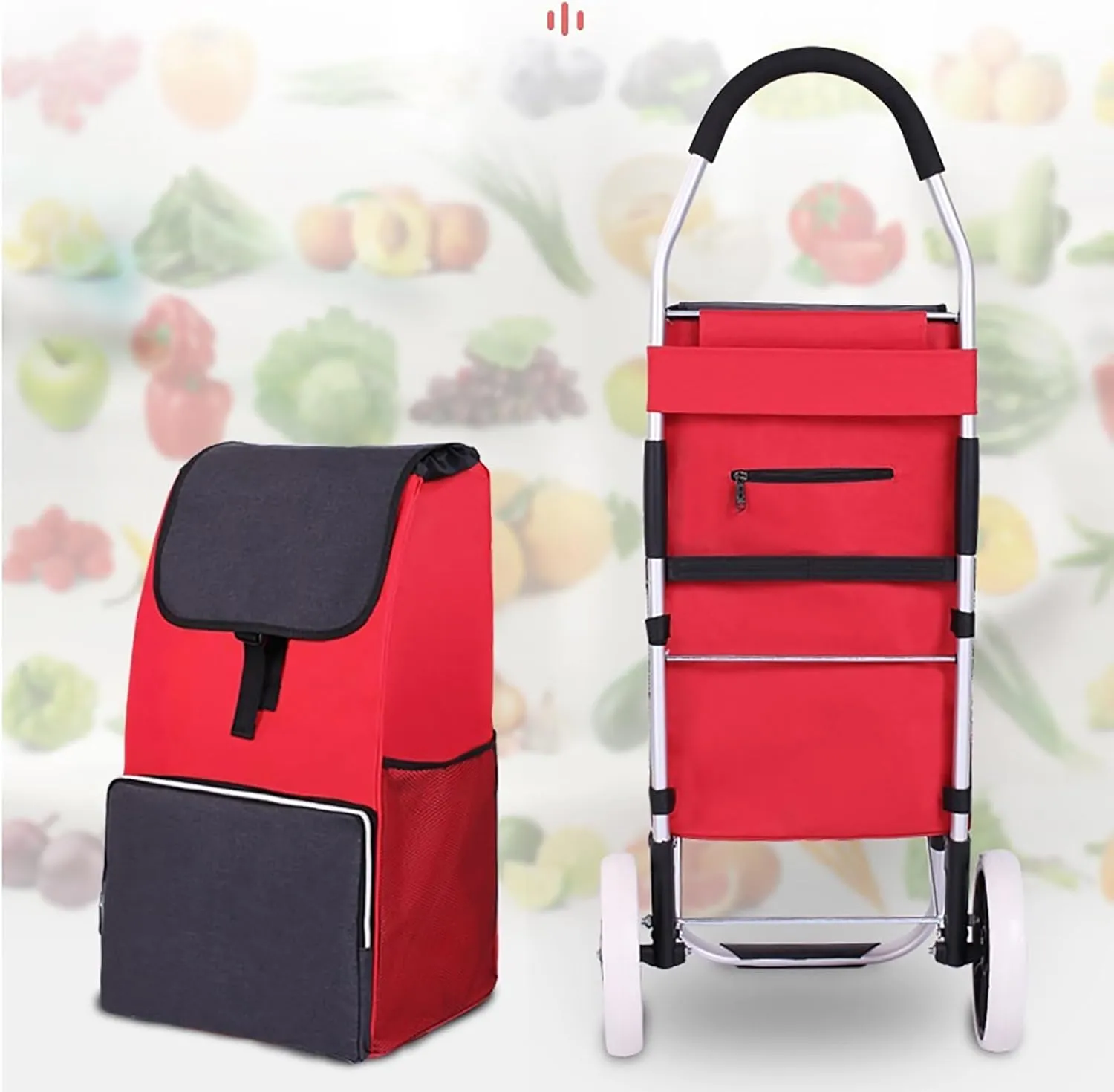 Shopping Cart Replacement Trolley, Waterproof Spare Storage Bag with Side and Front Pockets - 48L