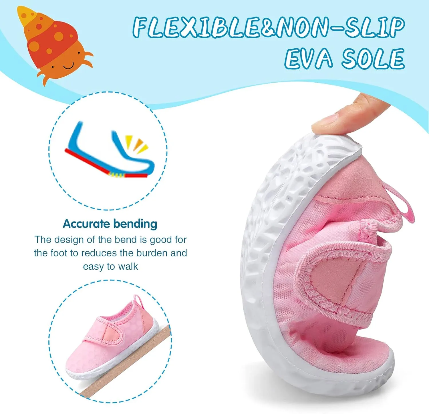 shopUAL Toddler Water Shoes Kids Girls Boys Beach Aqua Socks Skin Barefoot Walking Water Shoes Quick Dry Non-Slip Breathable Swim Pool Surf