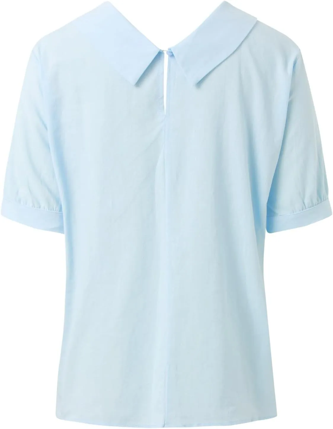 Short Sleeve Linen Shirts for Women Eyelet Summer Tops Casual Loose Blouses Gauze T-Shirts Collar Neck Basic Tee