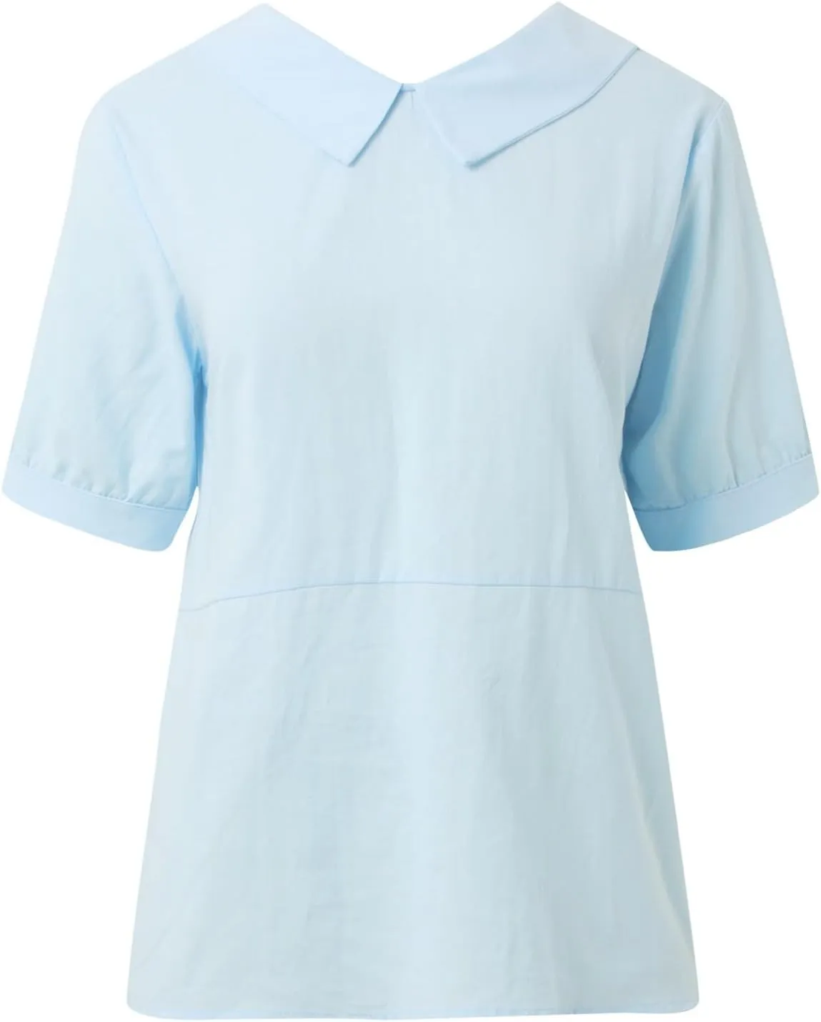 Short Sleeve Linen Shirts for Women Eyelet Summer Tops Casual Loose Blouses Gauze T-Shirts Collar Neck Basic Tee