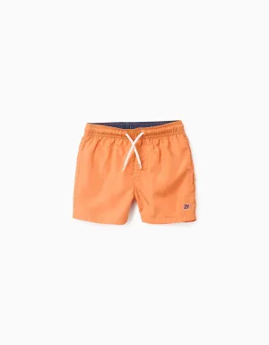 Short Swim Shorts for Boys 'Fast Dry', Orange