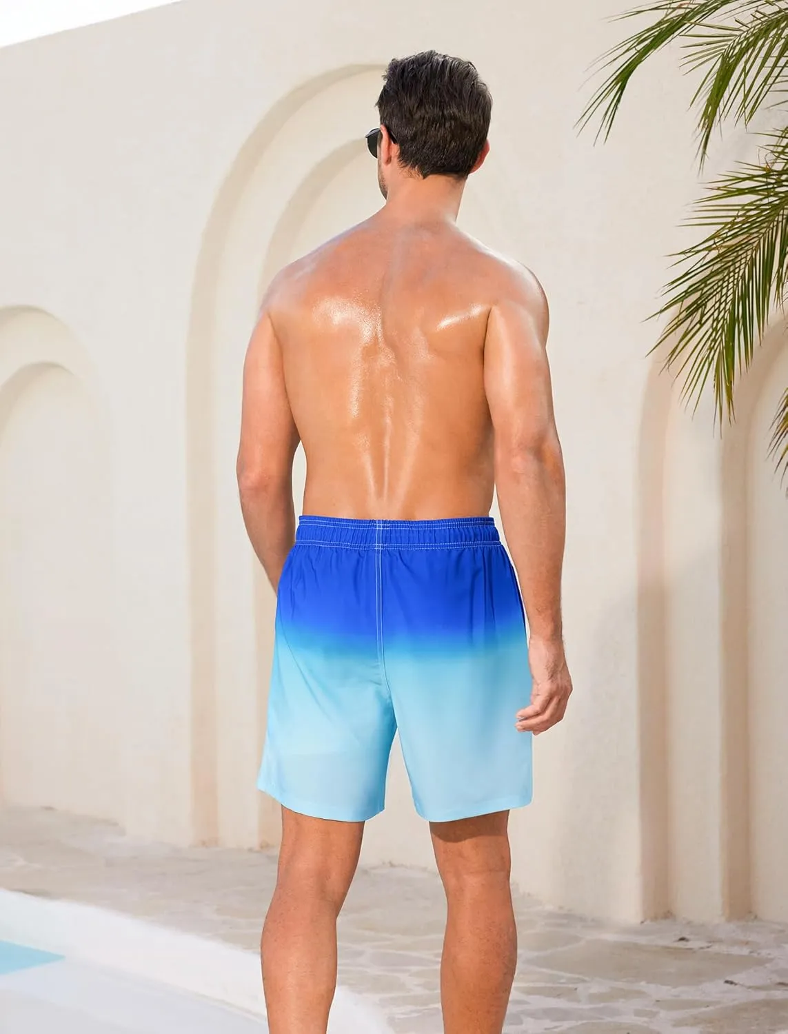 SILKWORLD Men Swim Trunks 6 Inch Quick Dry Swimming Shorts 2 in 1 Summer Swimwear Bathing Suits with Zipper Pockets