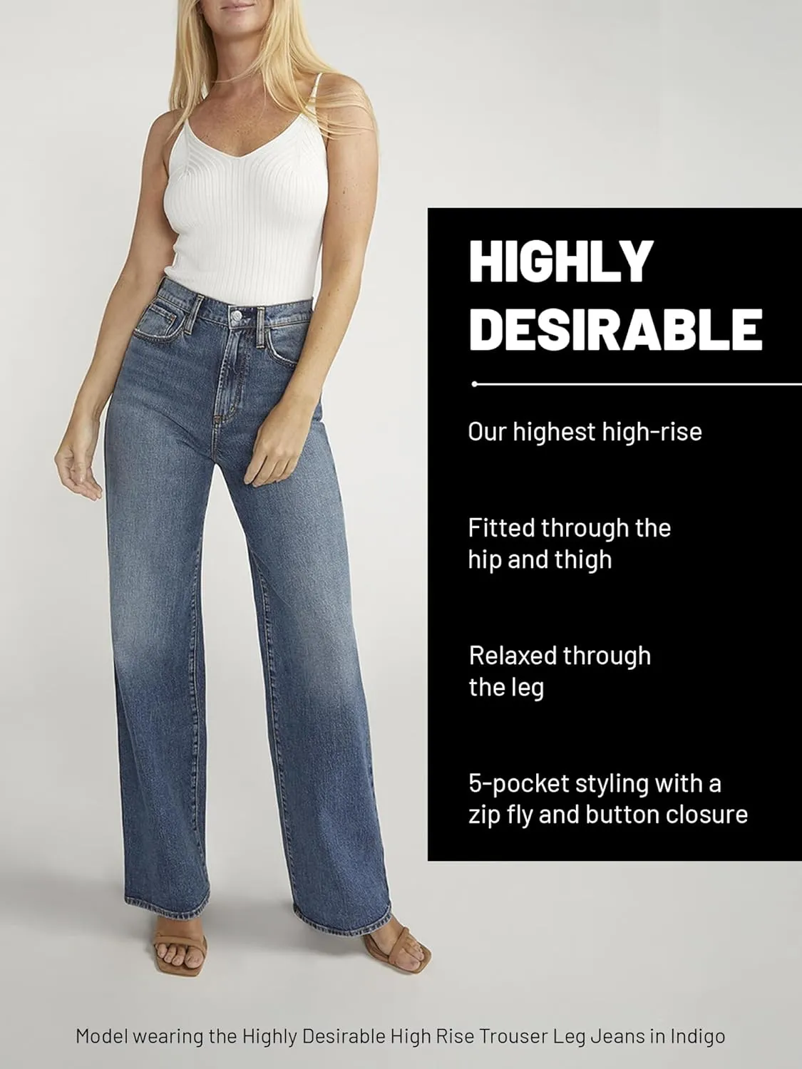 Silver Jeans Co. Women's Highly Desirable High Rise Straight Leg Jeans-Legacy