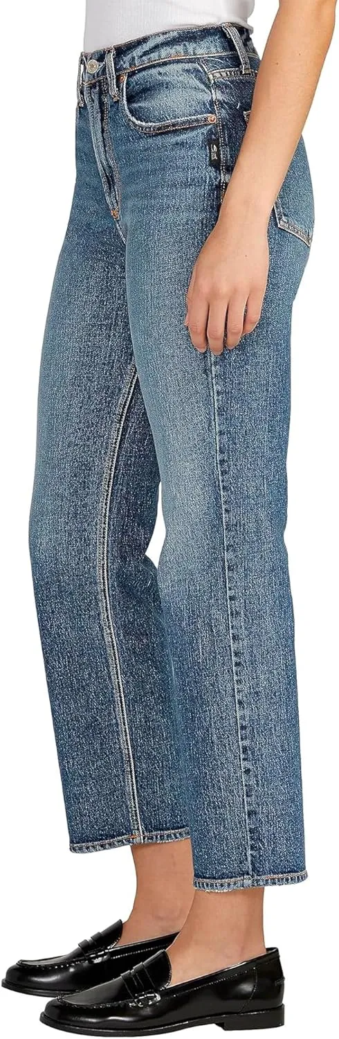 Silver Jeans Co. Women's Highly Desirable High Rise Straight Leg Jeans-Legacy